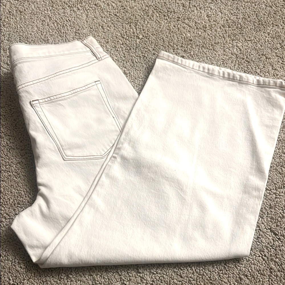 LOFT White Straight wide Leg Jeans Timeless Design 335